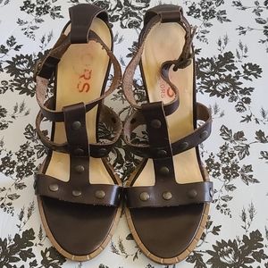 Super Cute Michael Kors Wedge Leather Sandals -Sz8